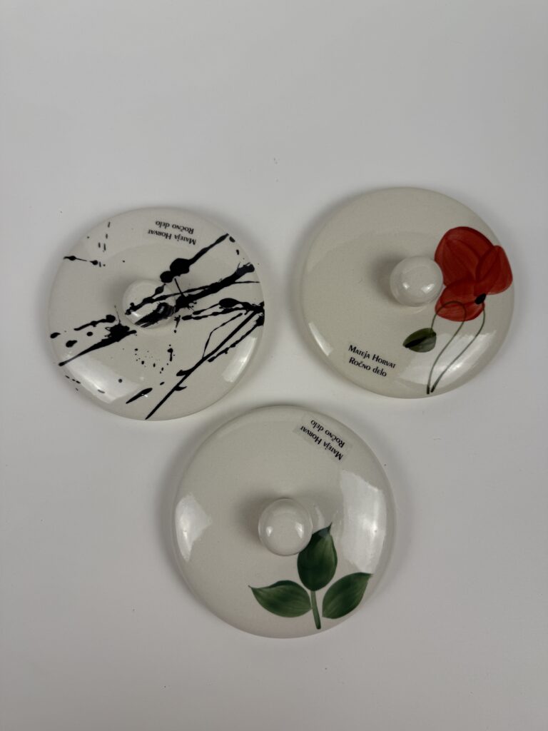 Bel keramični pokrov za piškotnike L