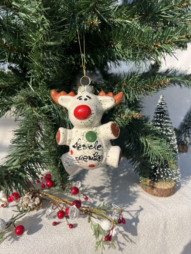 Obesek jelenček za smreko - Božične pike