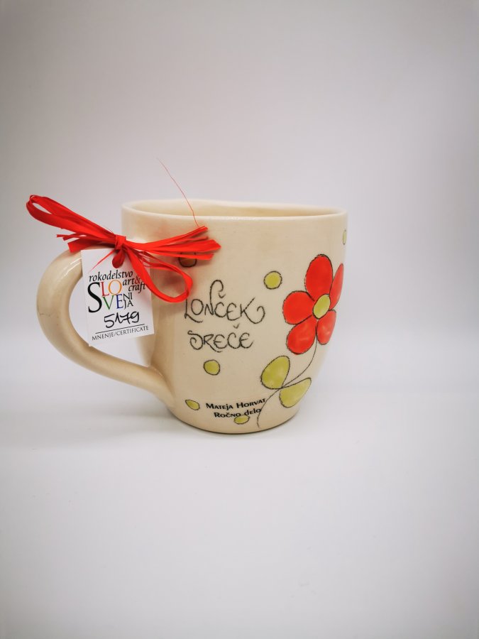 Širok lonček - Rdeče rožice (0.5 L)
