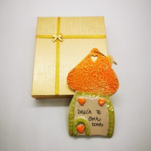 Hiška s posvetilom - Oranžne rožice