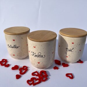 Doza z bambusovim pokrovom - Srčki