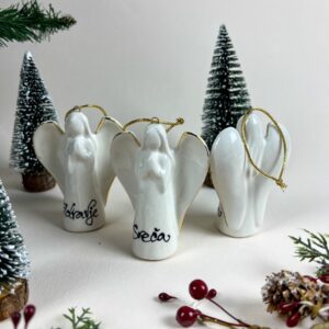 Mali pozlačen angel s posvetilom - Božična