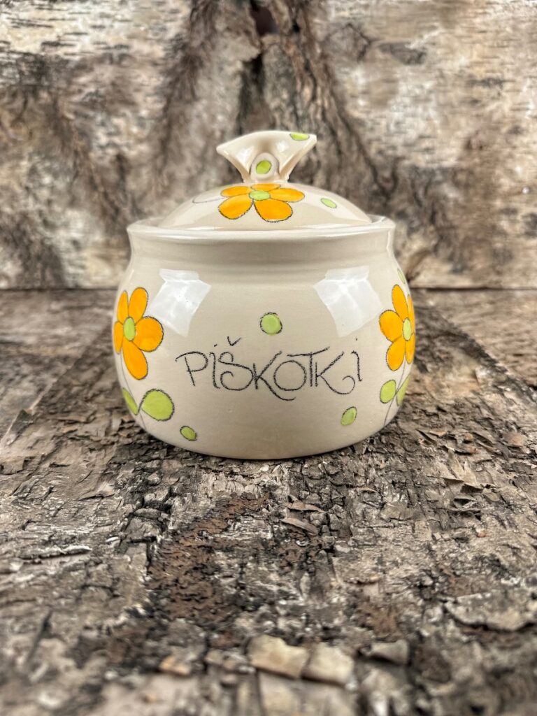 Mini piškotnik - Oranžne rožice