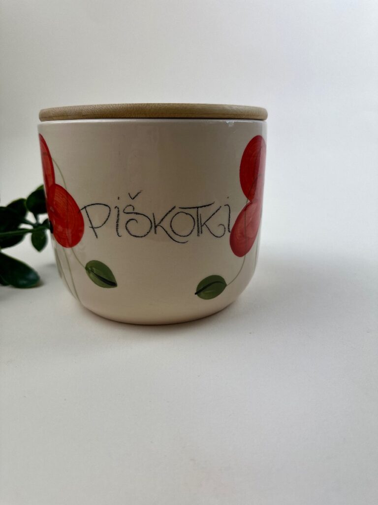 Srednji piškotnik z lesenim pokrovom - Mak