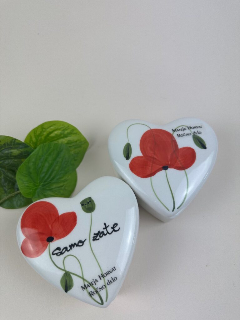 Škatlica za nakit Srček - Mak