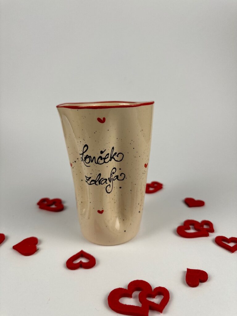 Visok lonček Zmečkanka - Srčki (0.5 L)