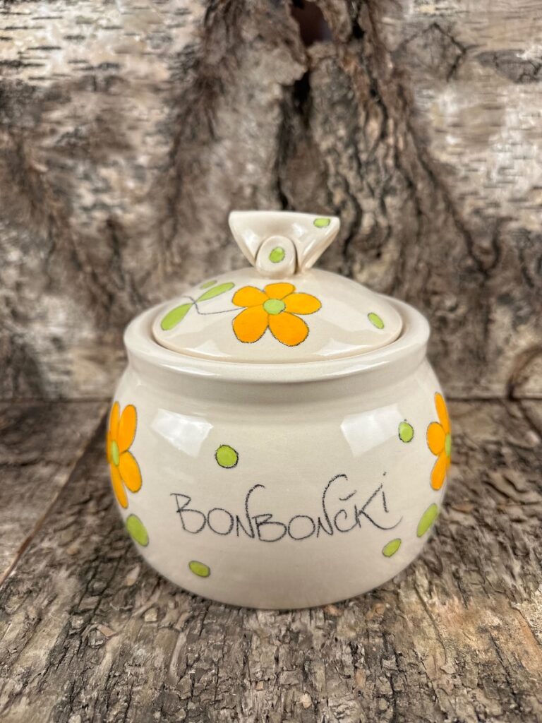 Doza za bonbončke - Oranžne rožice