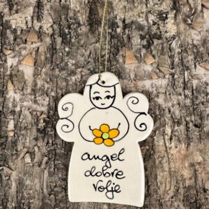 Obesek angel - Oranžne rožice