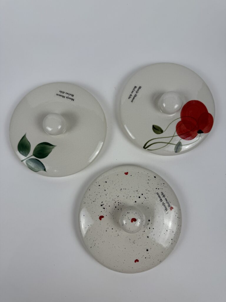 Bel keramični pokrov za piškotnike XL