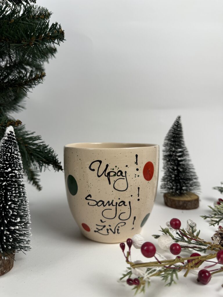 Širok lonček - Božične pike (0.5 L)