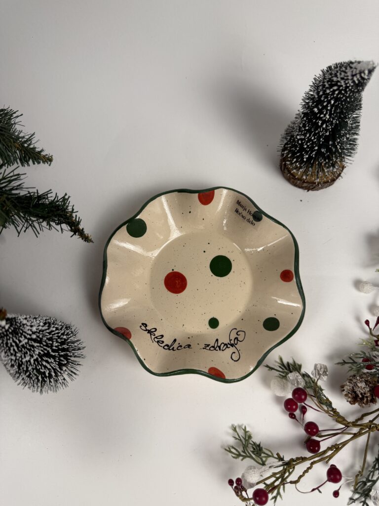 Mini valovita skledica - Božične pike