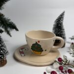 Mala skodelica s podstavkom – Božični Cupcake