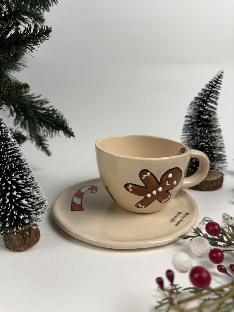 Mala skodelica s podstavkom – Božični Gingerbread
